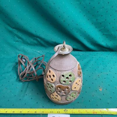 Vintage Pottery Hanging Light