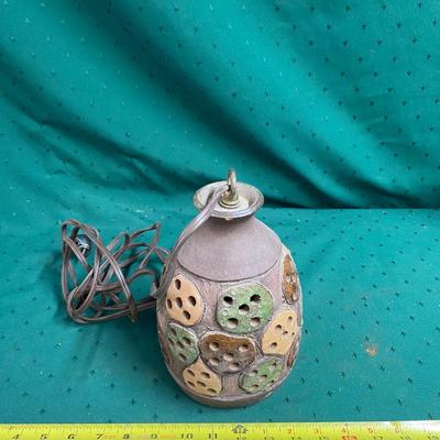 Vintage Pottery Hanging Light