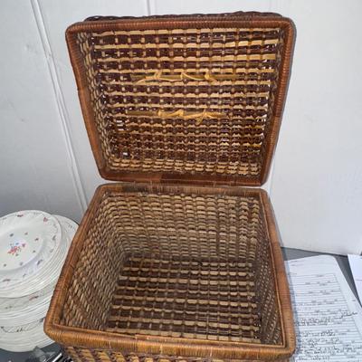 394 Melamine Dish Lot by Anacapa and Picnic Basket
