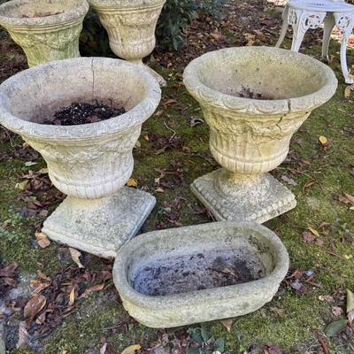 395 Pair of Concrete Planters.