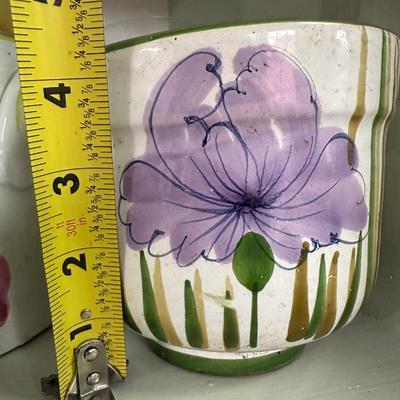 Three Italian Hand-painted Planters