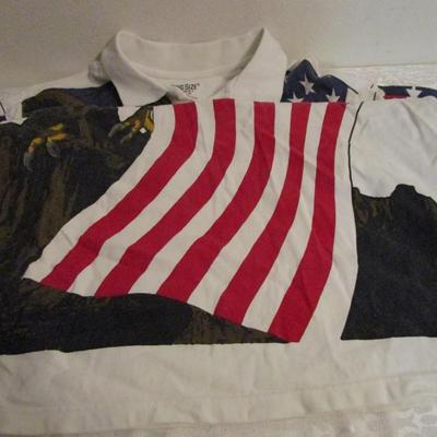 New Eagle/US Flag shirt men's size XL Tall