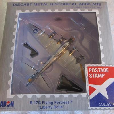 Daron B-17G Flying Fortress "Liberty Belle" die cast historic airplane with stand 1:155