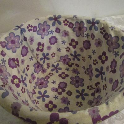 Lavendar basket with removable floral fabric liner
