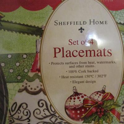 Set of 4 rigid Christmas placemats with cork backs