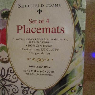 Set of 4 rigid Christmas placemats with cork backs