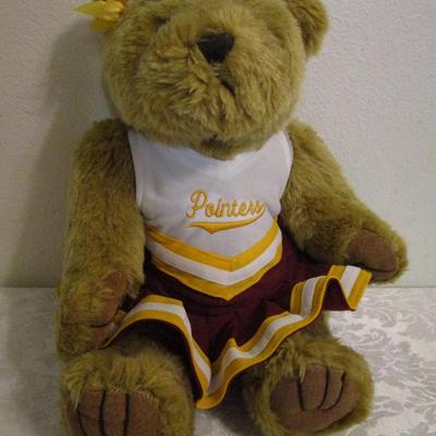 Stuffed bear with Point Loma Pointers (San Diego, CA) cheerleader outfit