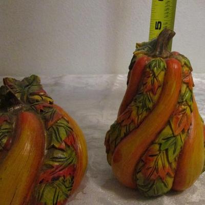 2 decorative pumpkins
