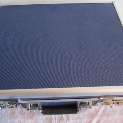 Invicta 18-slot Aluminum Watch Carrying Breifcase with combination lock, Blue & silver