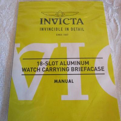 Invicta 18-slot Aluminum Watch Carrying Breifcase with combination lock, Blue & silver