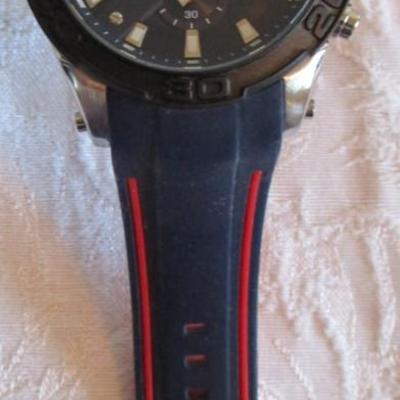 Megir Men's Watch, quartz movement, alloy case, silicone strap, blue dial 2055