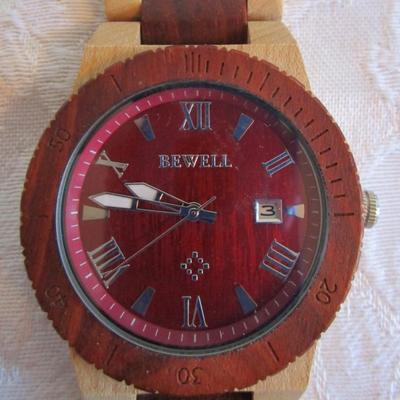 Bewell sandalwood men's watch