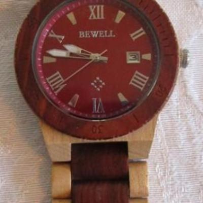 Bewell sandalwood men's watch
