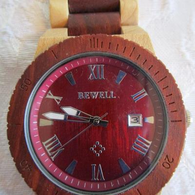 Bewell sandalwood men's watch