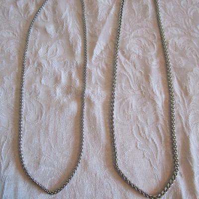 2 Stainless steel neck chains, lobster claw latches