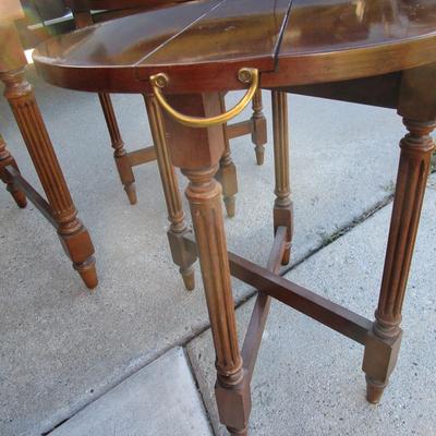 3-in-one table, main table plus two foldable tables underneath it