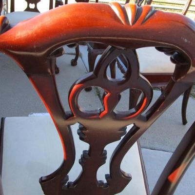 Vintage padded, carved wood chair, needs upholstering