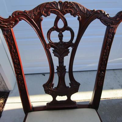 Vintage padded, carved wood chair, needs upholstering