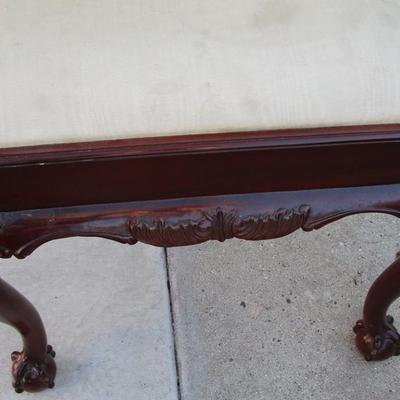 Vintage padded, carved wood chair, needs upholstering