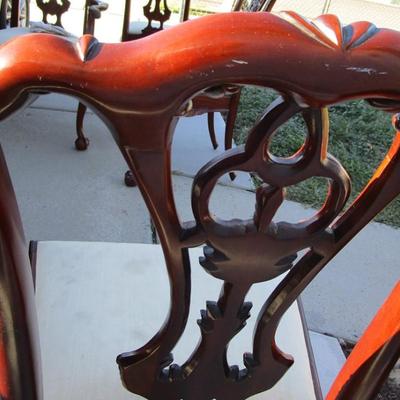 Vintage padded, carved wood chair, needs upholstering
