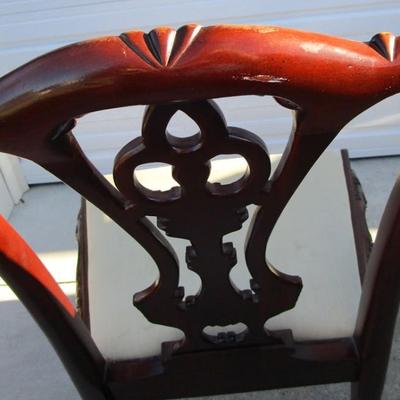 Vintage padded, carved wood chair, needs upholstering