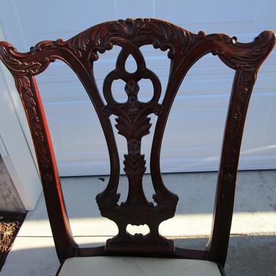Vintage padded, carved wood chair, needs upholstering