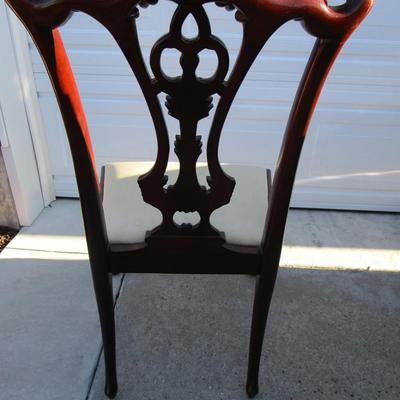 Vintage padded, carved wood chair, needs upholstering