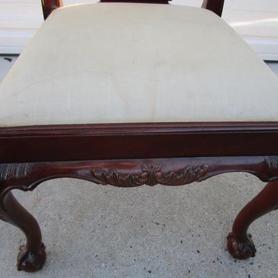 Vintage padded, carved wood chair, needs upholstering