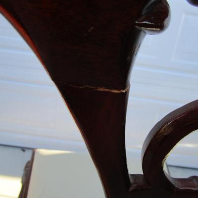 Vintage padded, carved wood chair, needs upholstering