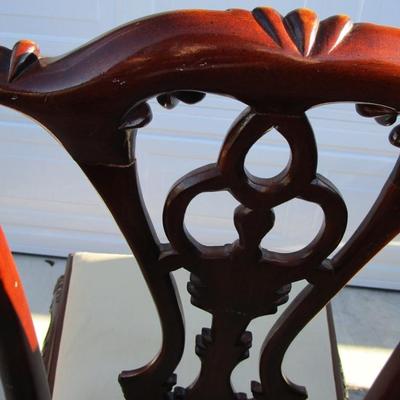 Vintage padded, carved wood chair, needs upholstering