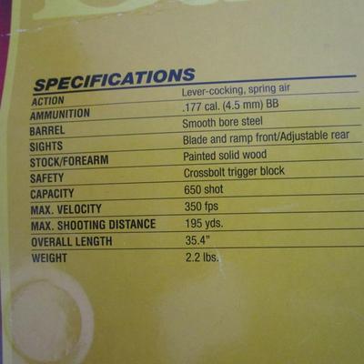 Daisy Action Lever Carbine BB gun650 shot repeater