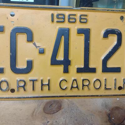 1966 North Carolina Vehicle License Plate