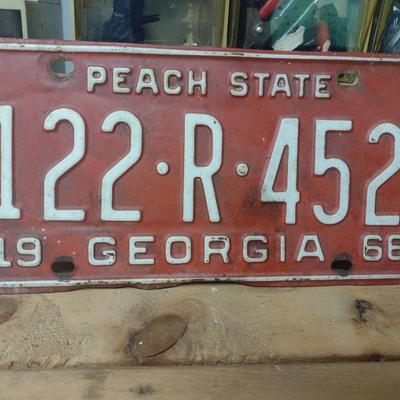 1966 Georgia Vehicle License Plate