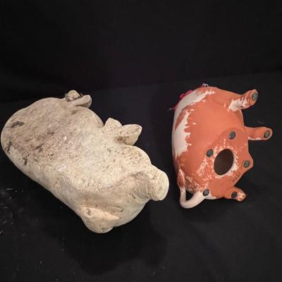 Ceramic & Cement Pigs (LR-RG)