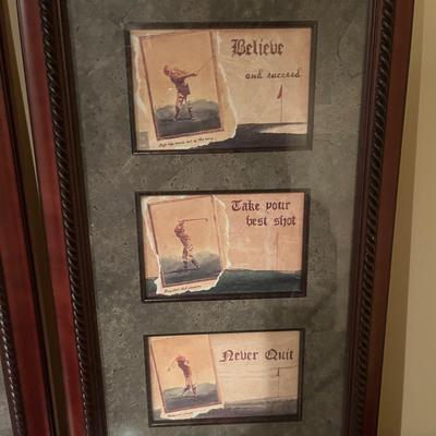 Three Golf Themed Pieces of Art (BO-MG)