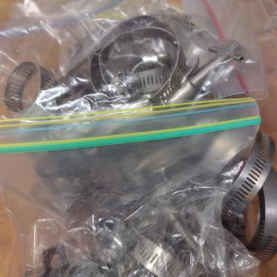 Assortment of Hose Clamps Various Sizes and Uses (G-3)