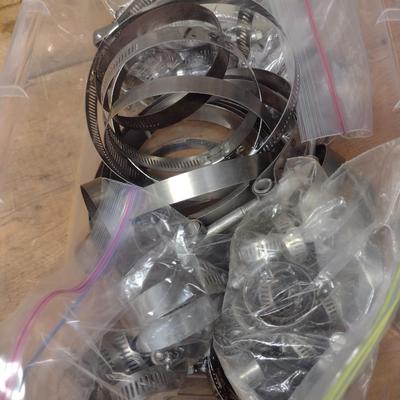 Assortment of Hose Clamps Various Sizes and Uses (G-3)