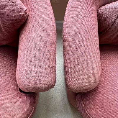Pair of Matching Swivel Barrel Chairs (LR-RG)