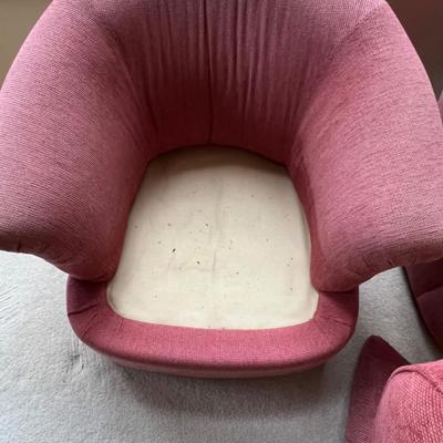 Pair of Matching Swivel Barrel Chairs (LR-RG)
