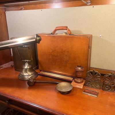 Hartmann Leather Briefcase & More Office Accoutrements (BO-MG)