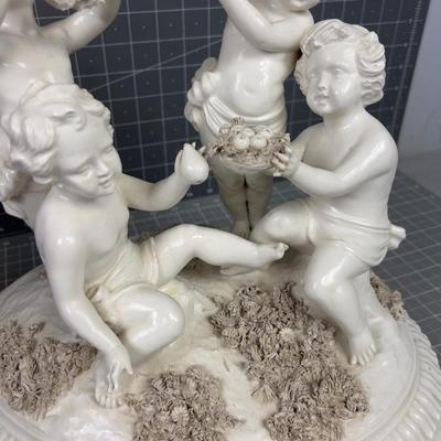 Italian Porcelain Capodimonte Cherub Putti Group 