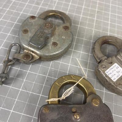Antique Rail Road PAD LOCKS 