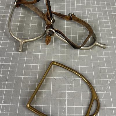 Pair of Calvary Spur and A Brass Stirrup
