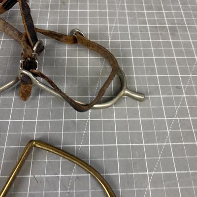 Pair of Calvary Spur and A Brass Stirrup