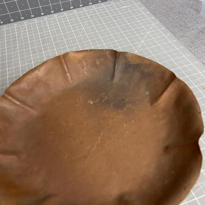 Vintage Copper Pieces Water Tank and Hammered Dish