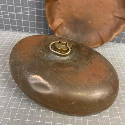 Vintage Copper Pieces Water Tank and Hammered Dish