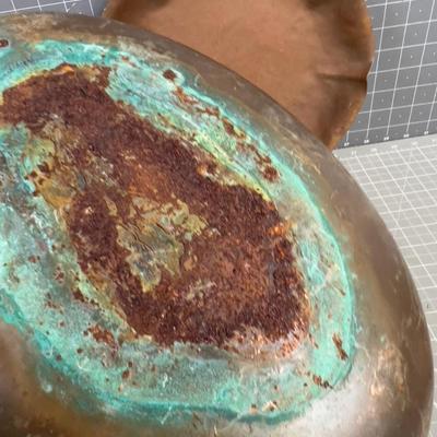 Vintage Copper Pieces Water Tank and Hammered Dish