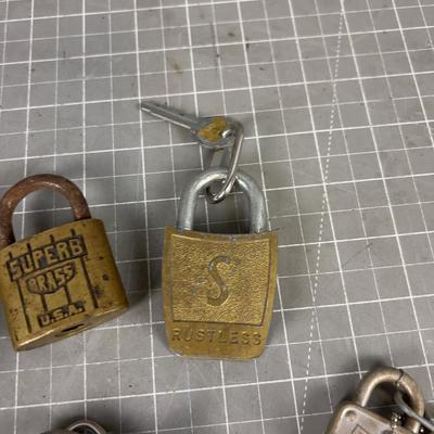 7 Vintage Locks Some have Keys 