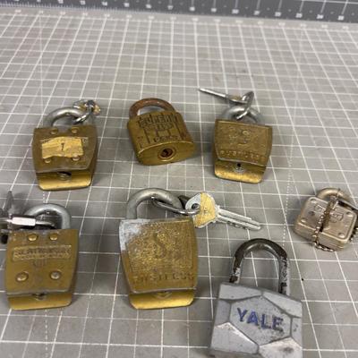 7 Vintage Locks Some have Keys 