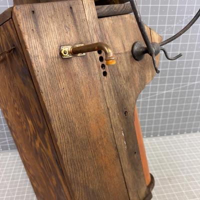 Old Telephone Wood Box with Parts